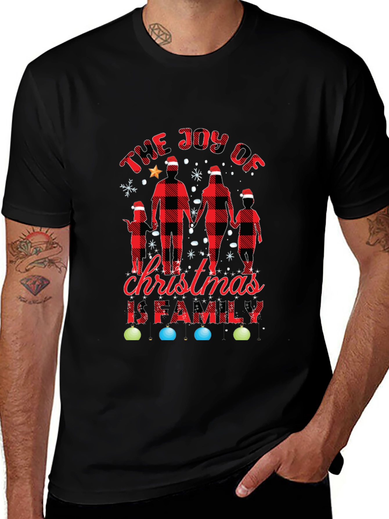 Joy of Christmas Family Plaid Tee