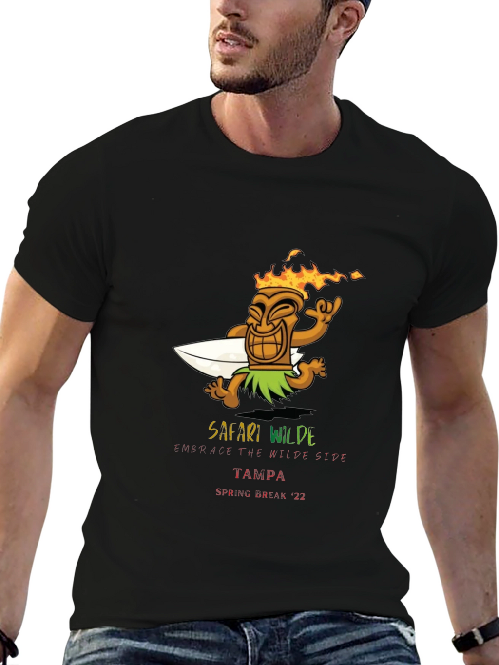 Safari Wilde Tampa Spring Break 22 Black T-Shirt