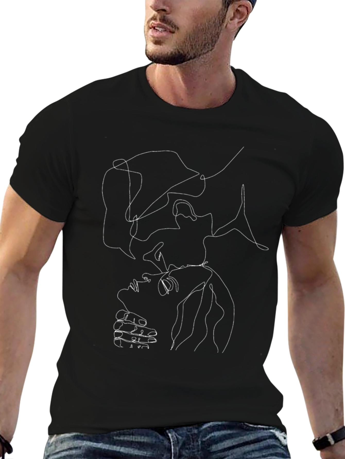 Abstract Line Art T-Shirt - Unisex Casual Wear