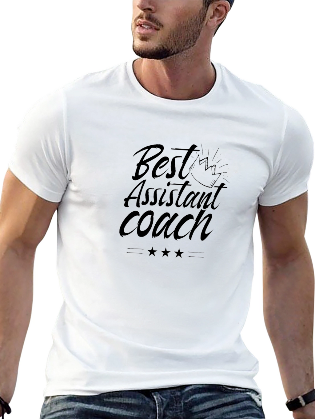 Best Assistant Coach Graphic Tee - Black