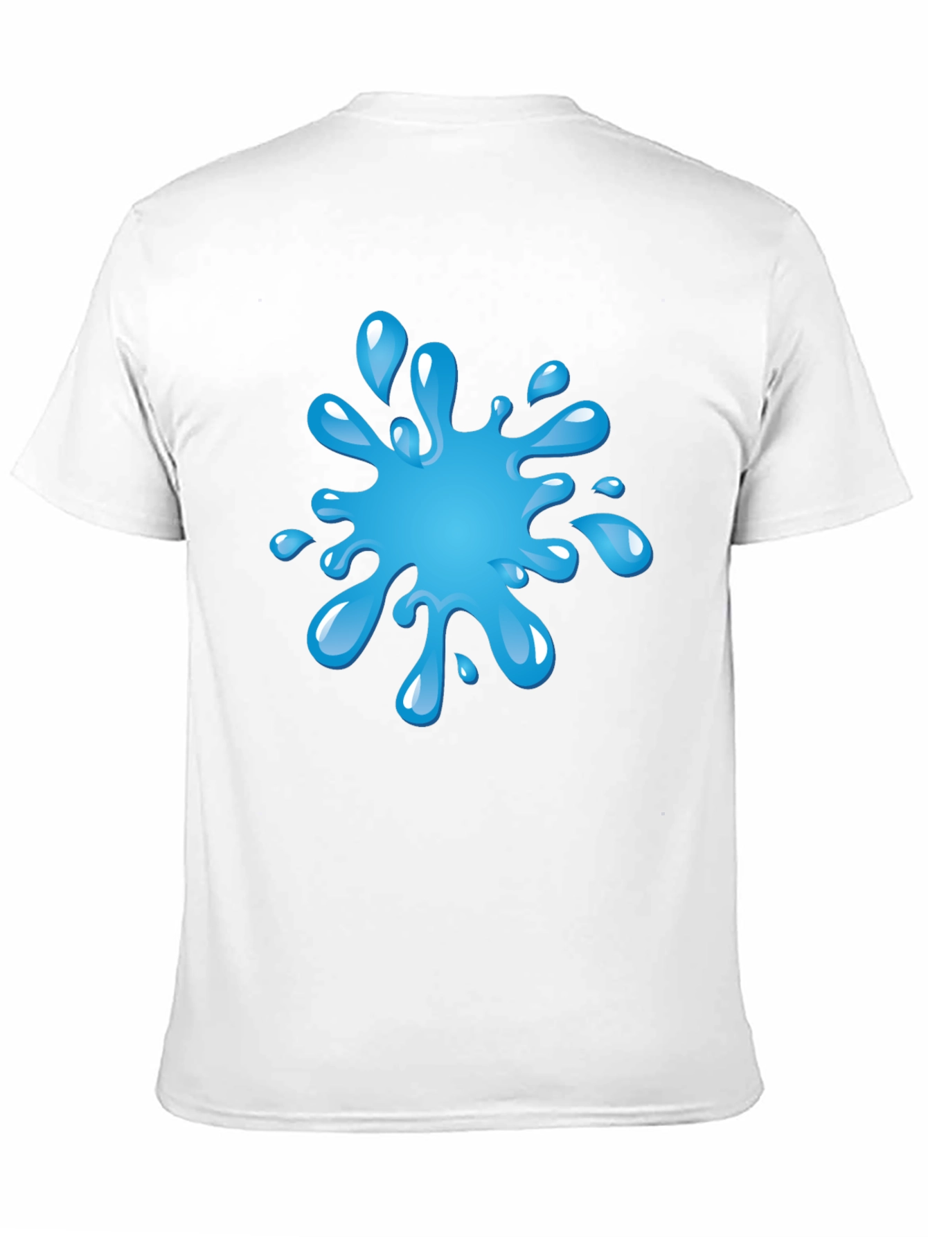 Blue Splash Graphic Black T-Shirt
