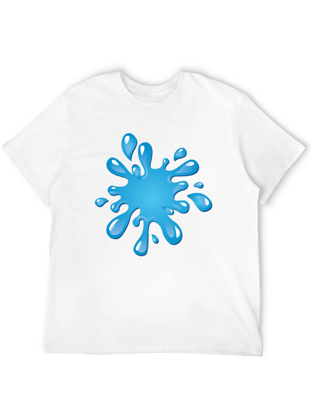 Blue Splash Graphic Black T-Shirt