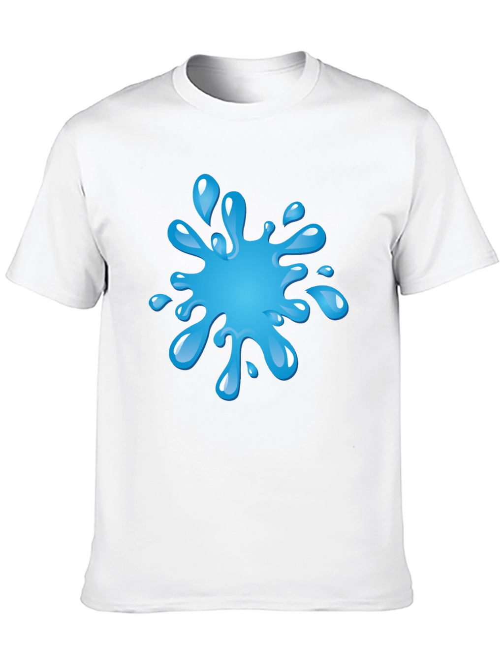 Blue Splash Graphic Black T-Shirt