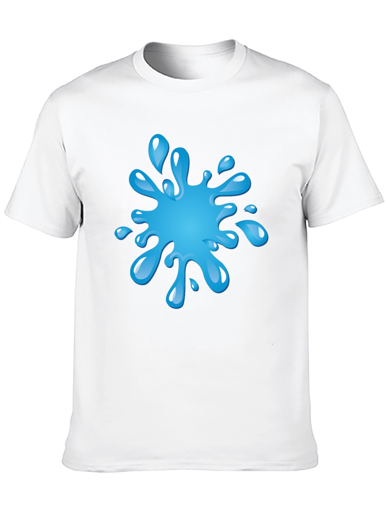 Blue Splash Graphic Black T-Shirt