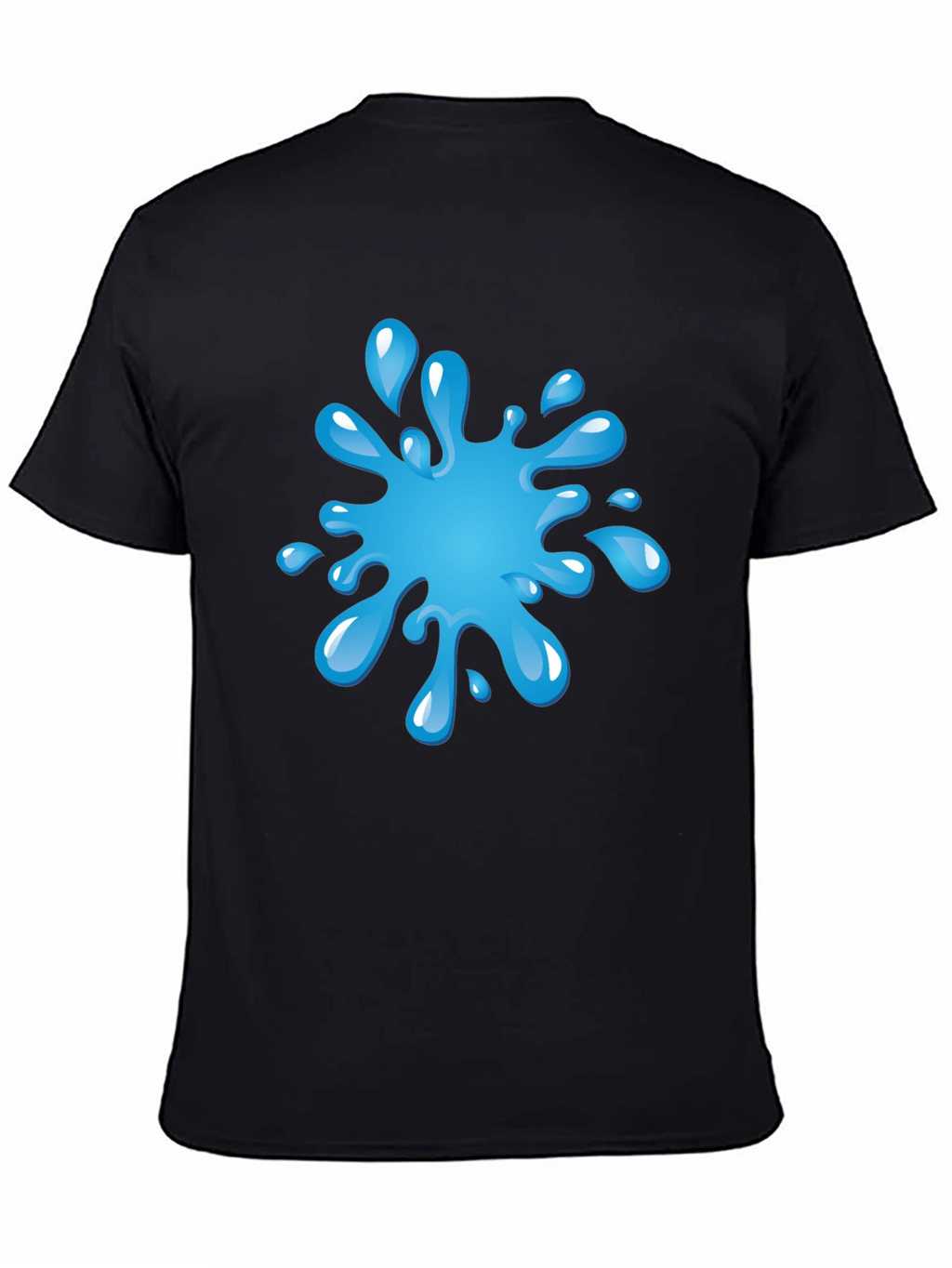 Blue Splash Graphic Black T-Shirt