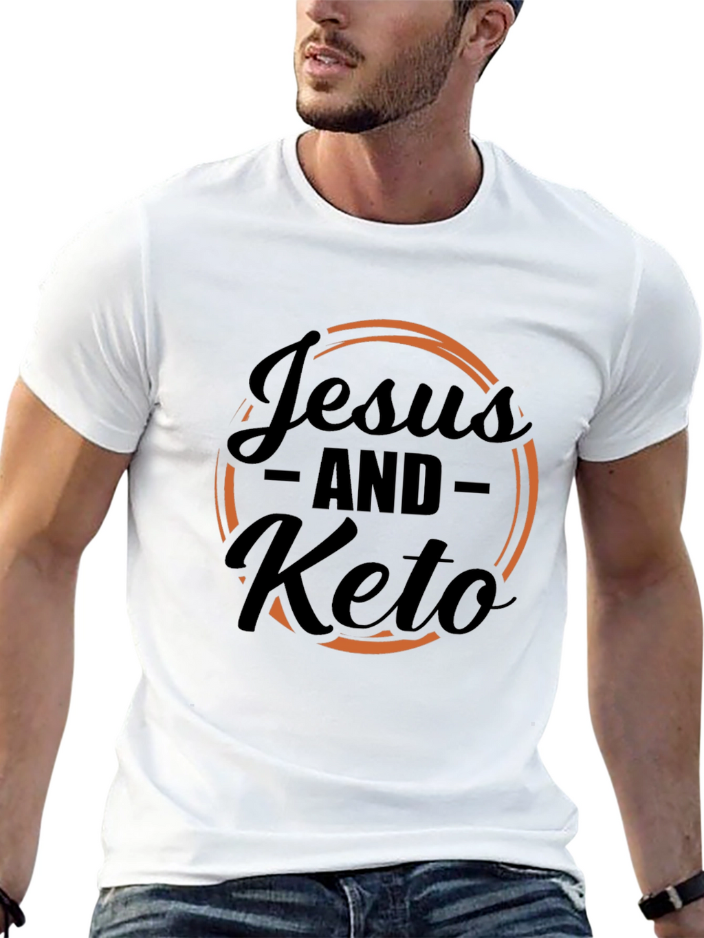 Jesus and Keto Graphic Tee - Black