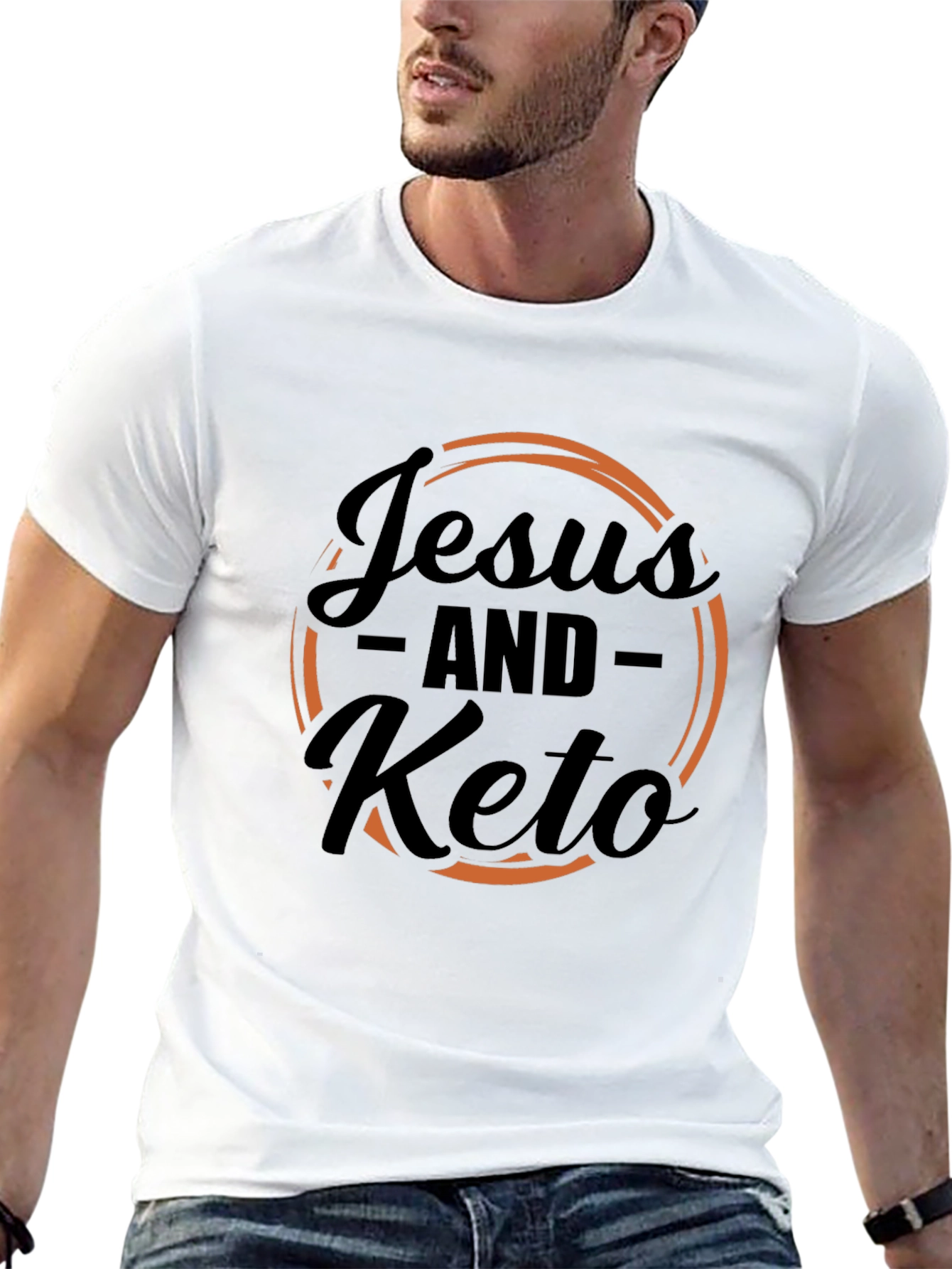 Jesus and Keto Graphic Tee - Black