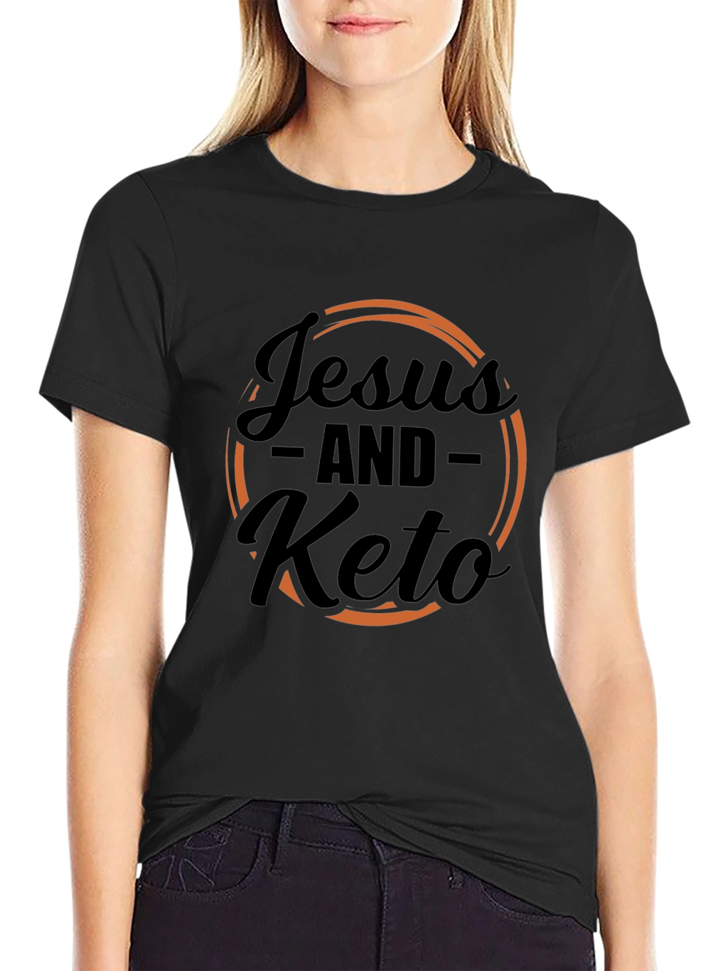 Jesus and Keto Graphic Tee - Black