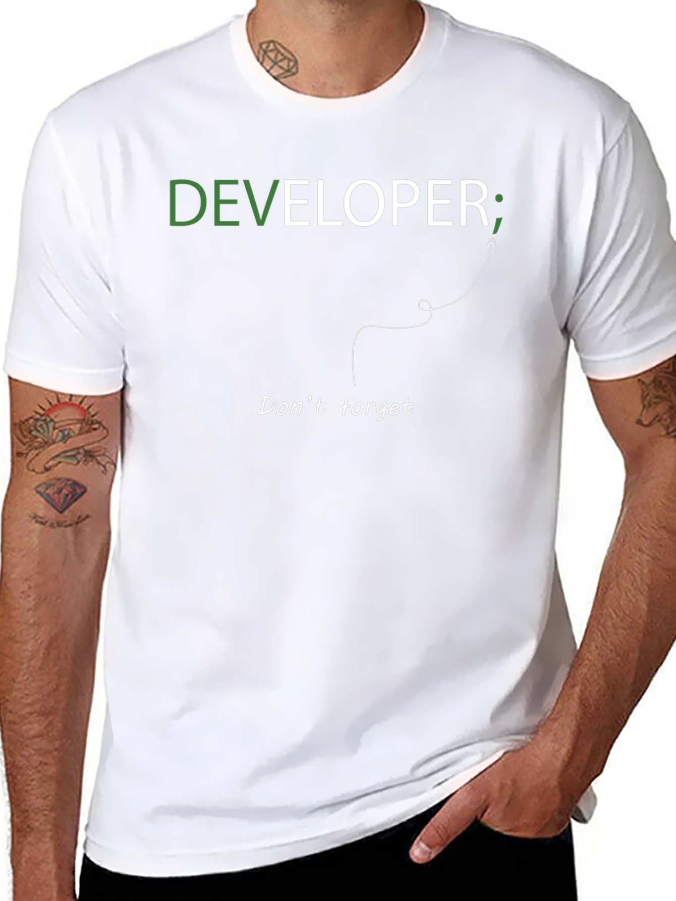 Developer T-Shirt: Dont Forget the Semicolon!