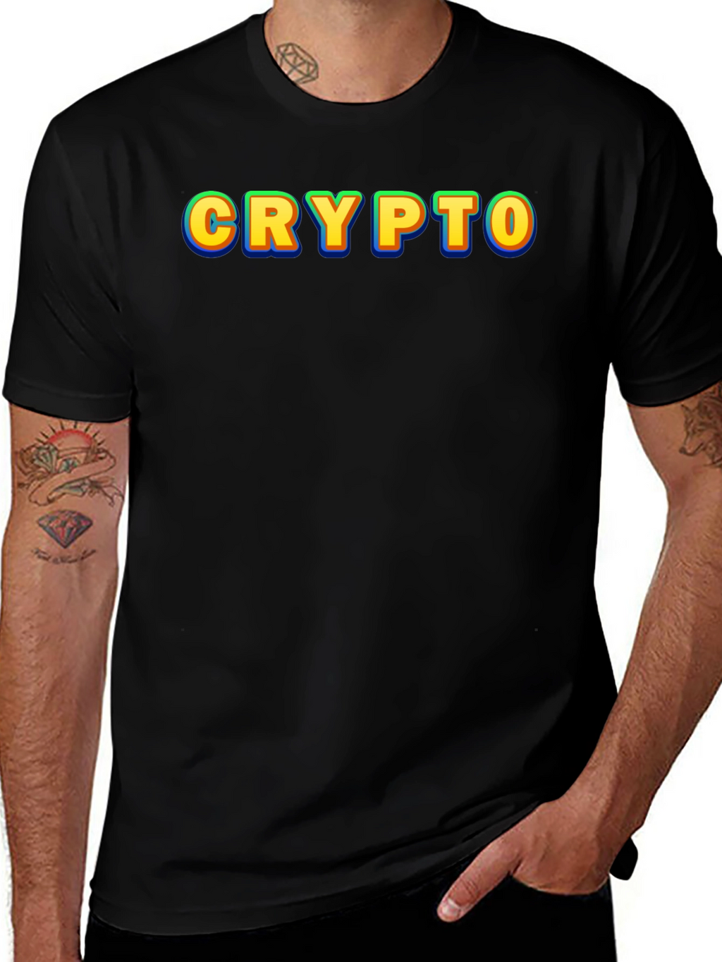 Crypto Graphic T-Shirt - Bold Design Casual Wear