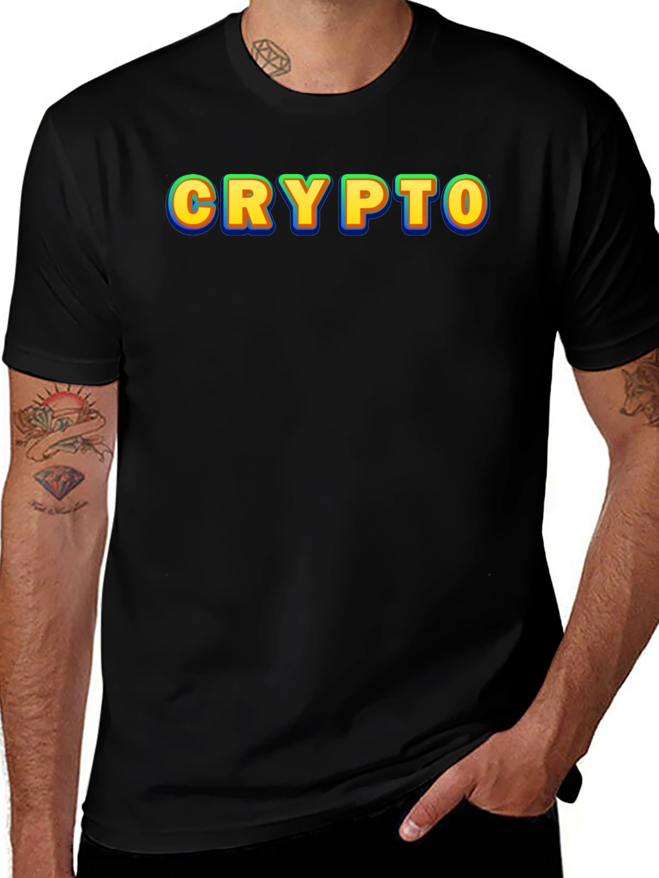 Crypto Graphic T-Shirt - Bold Design Casual Wear