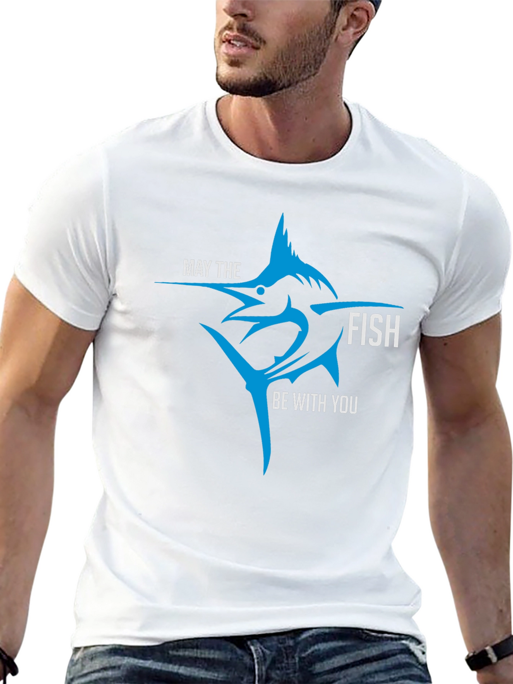 May The Fish Be With You - Novelty T-Shirt