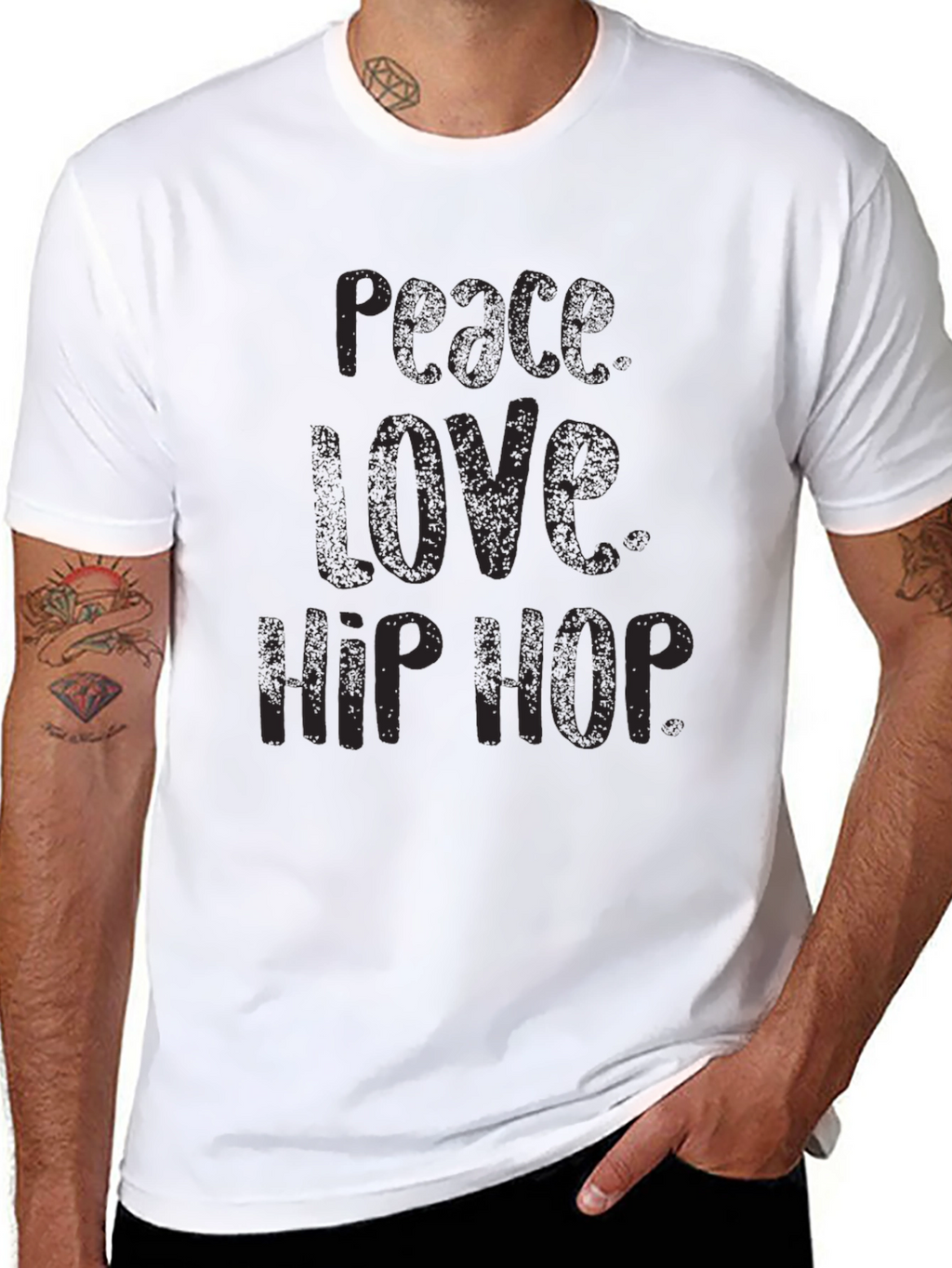 Peace Love Hip Hop Black T-Shirt