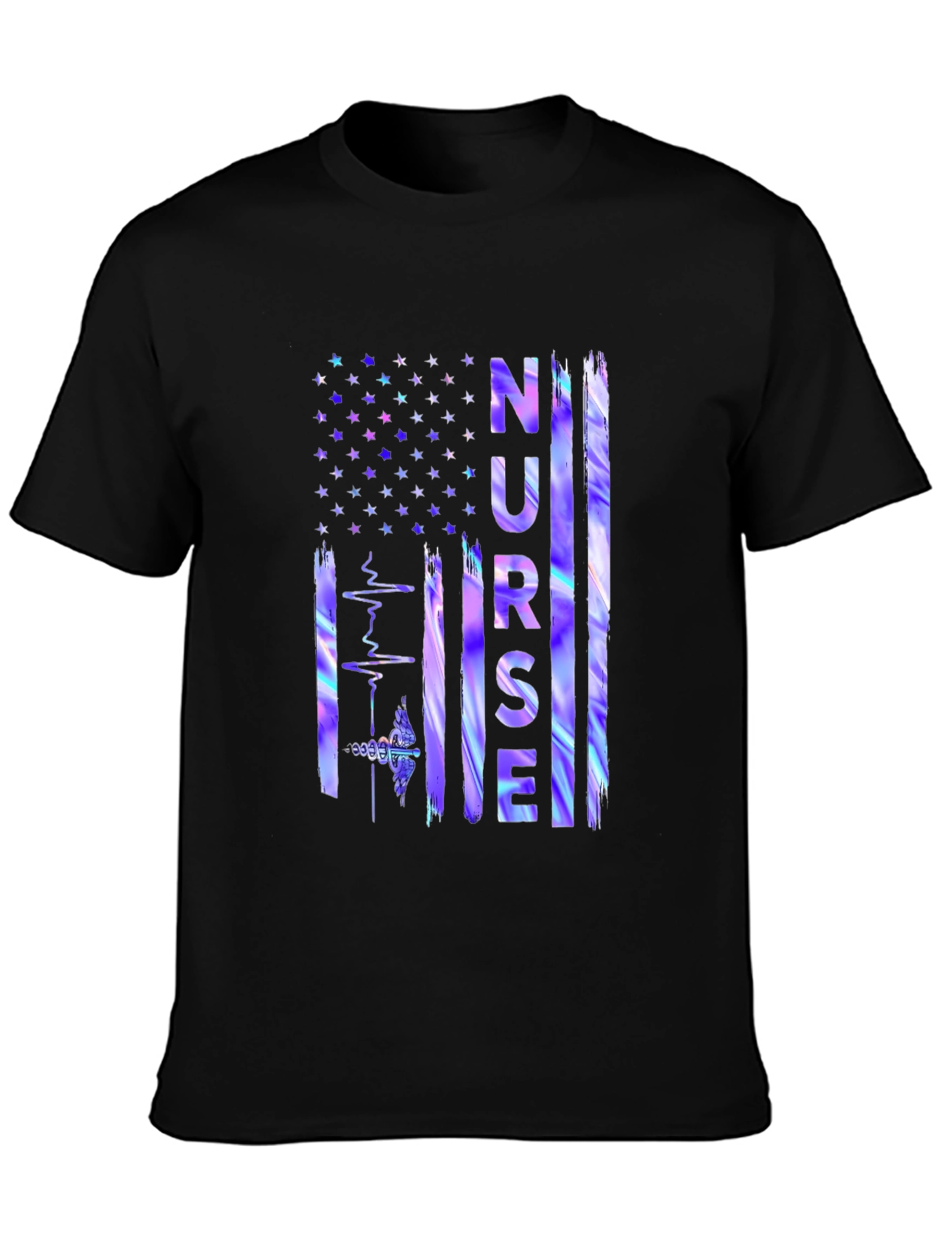Nurse American Flag Graphic T-Shirt