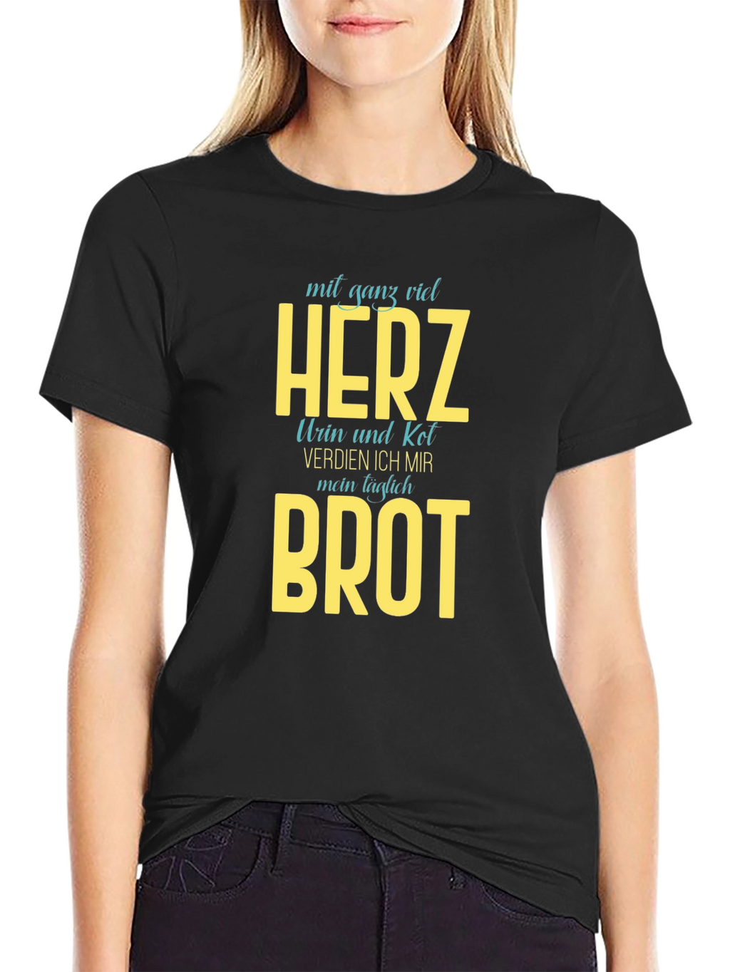 Mens Black T-Shirt with Humorous Graphic Print