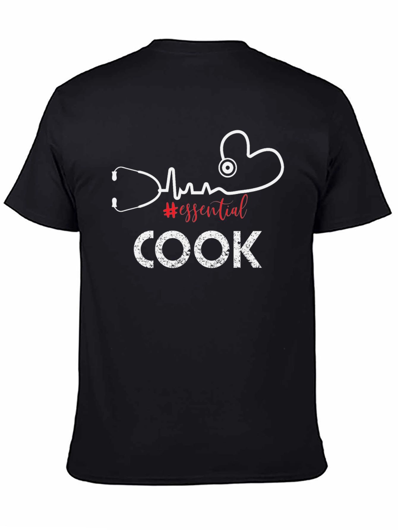 Essential Cook T-Shirt - Chef Stethoscope Design