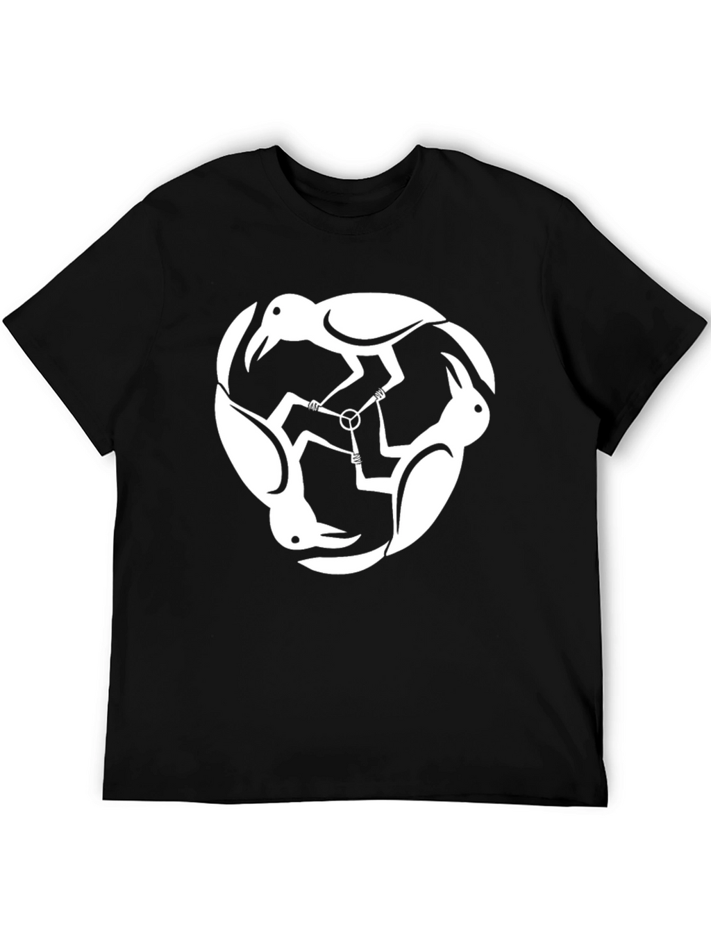 Abstract Crow T-Shirt - Black Cotton Tee