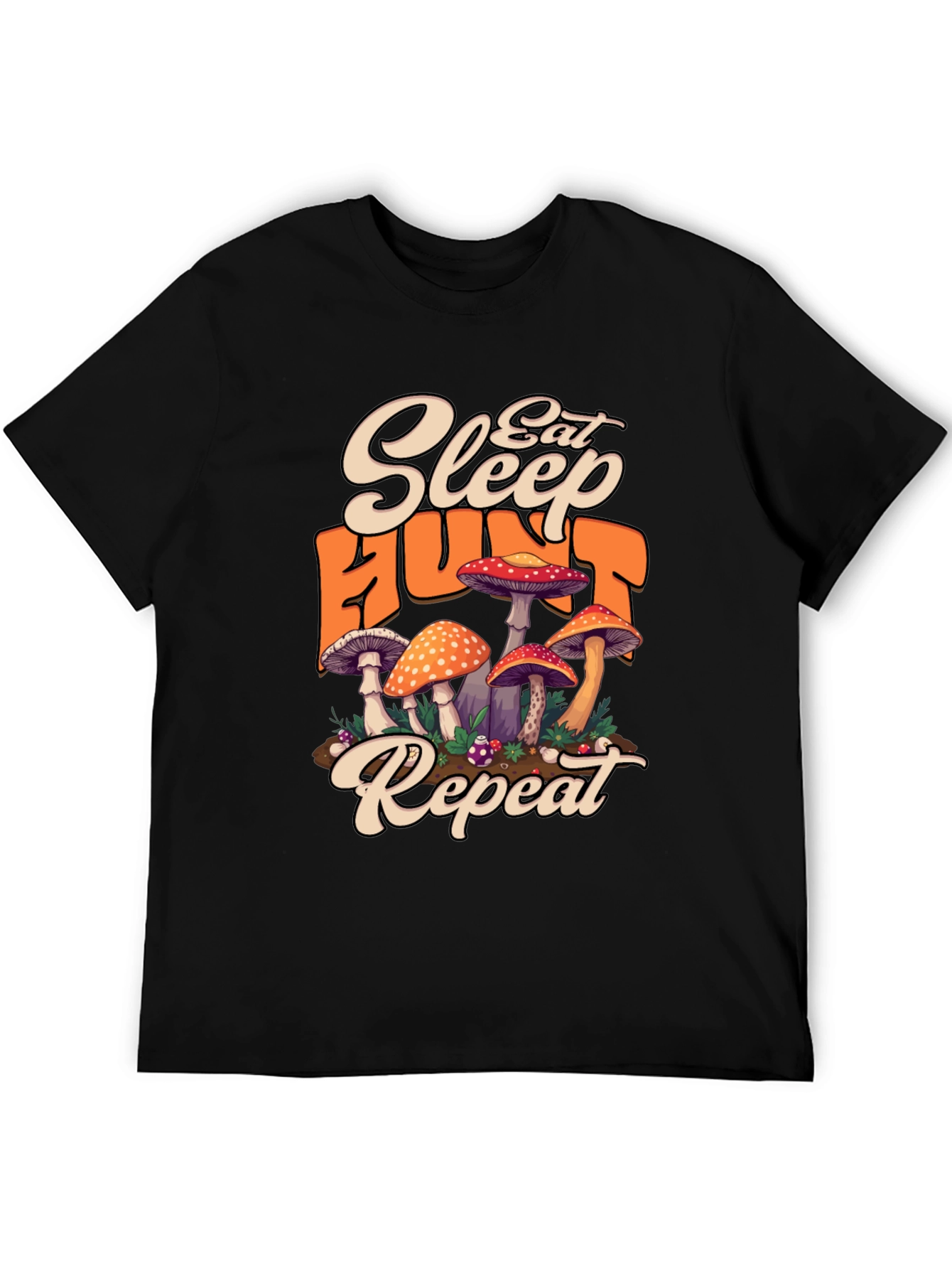 Eat Sleep Hunt Repeat Mushroom T-Shirt