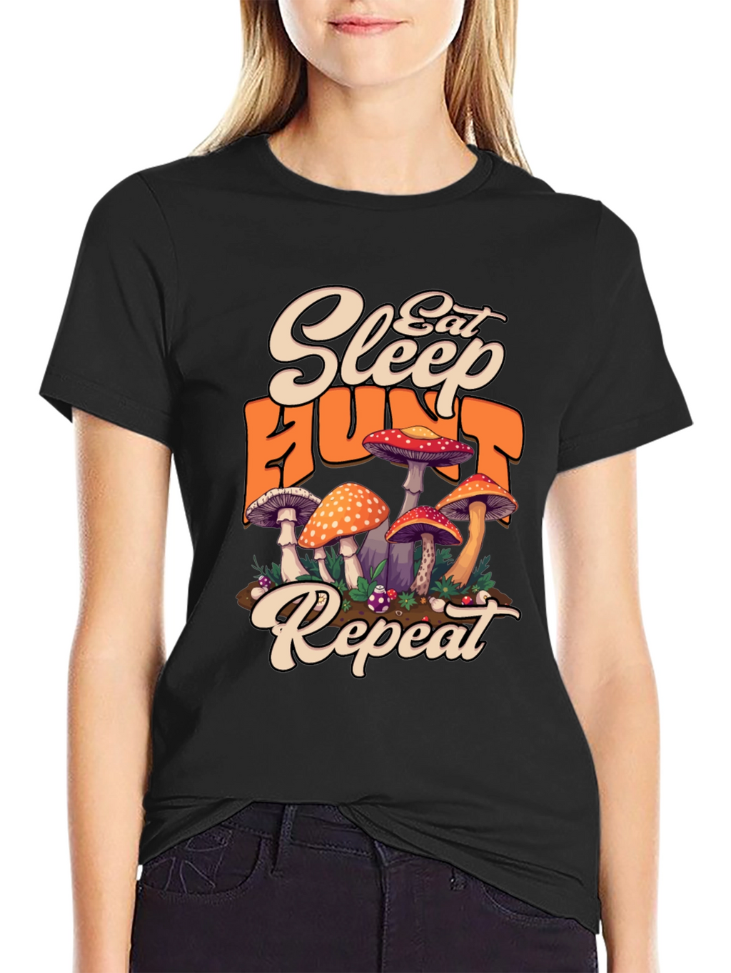 Eat Sleep Hunt Repeat Mushroom T-Shirt