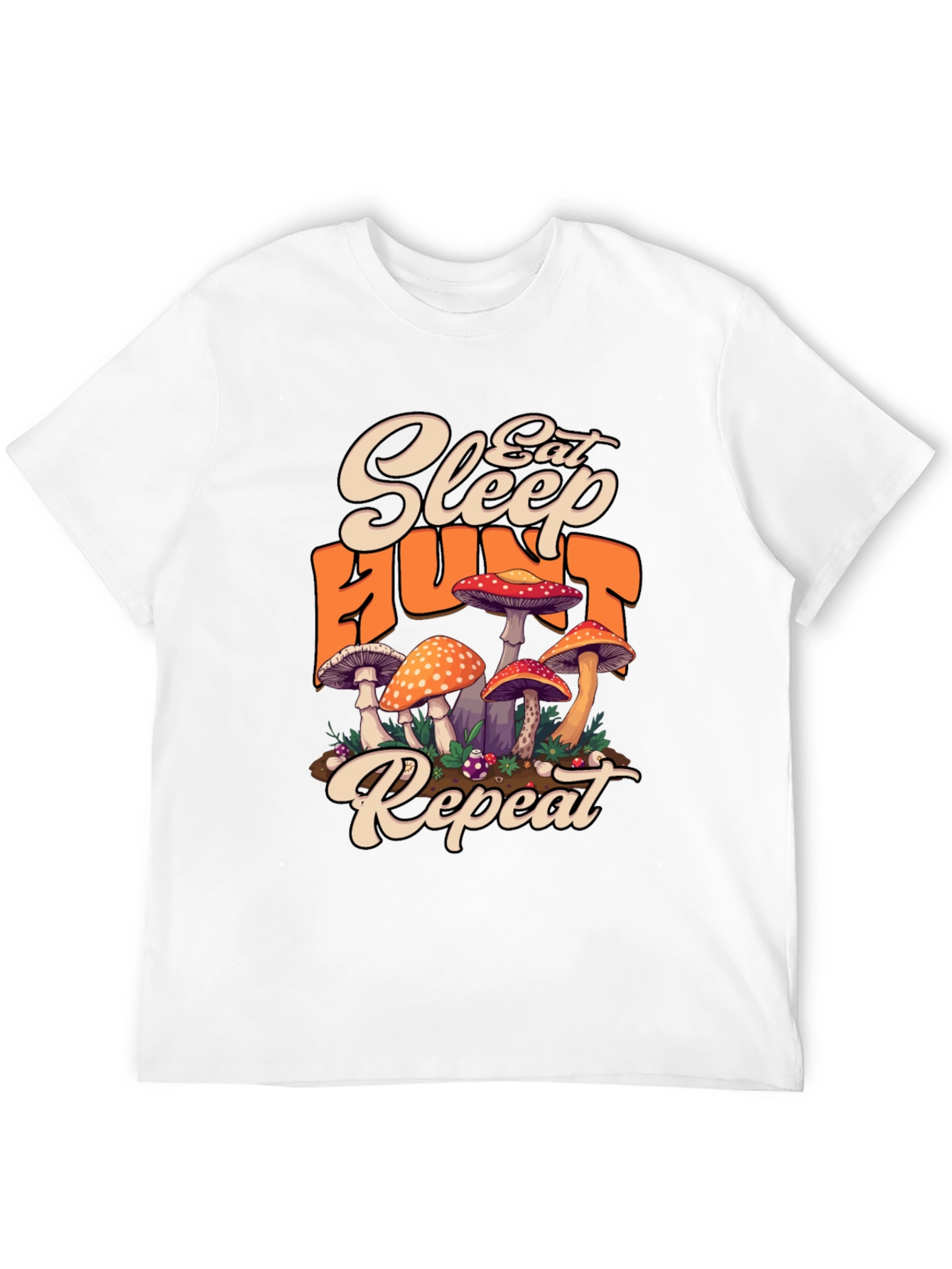 Eat Sleep Hunt Repeat Mushroom T-Shirt
