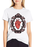Anatomical Heart in Ornate Frame Graphic Tee