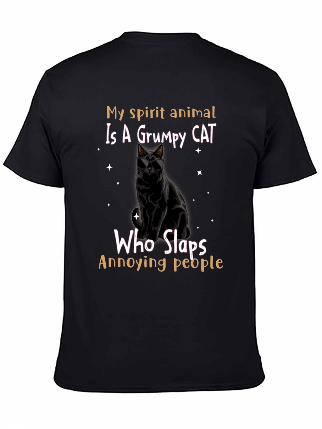 Grumpy Cat Slaps Annoying People Graphic T-Shirt