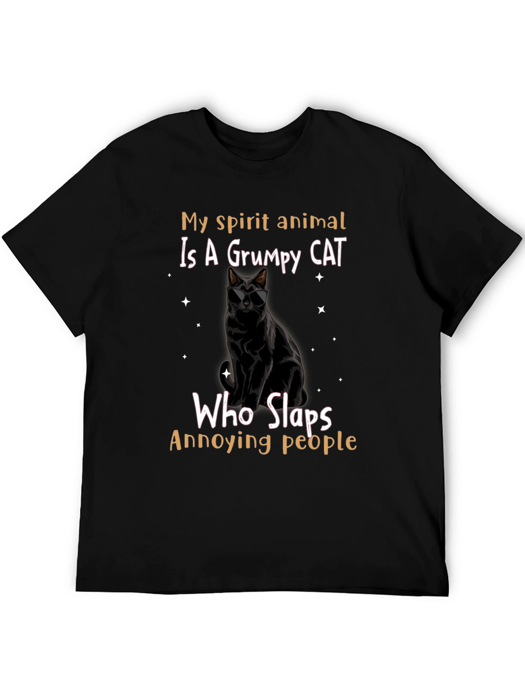 Grumpy Cat Slaps Annoying People Graphic T-Shirt