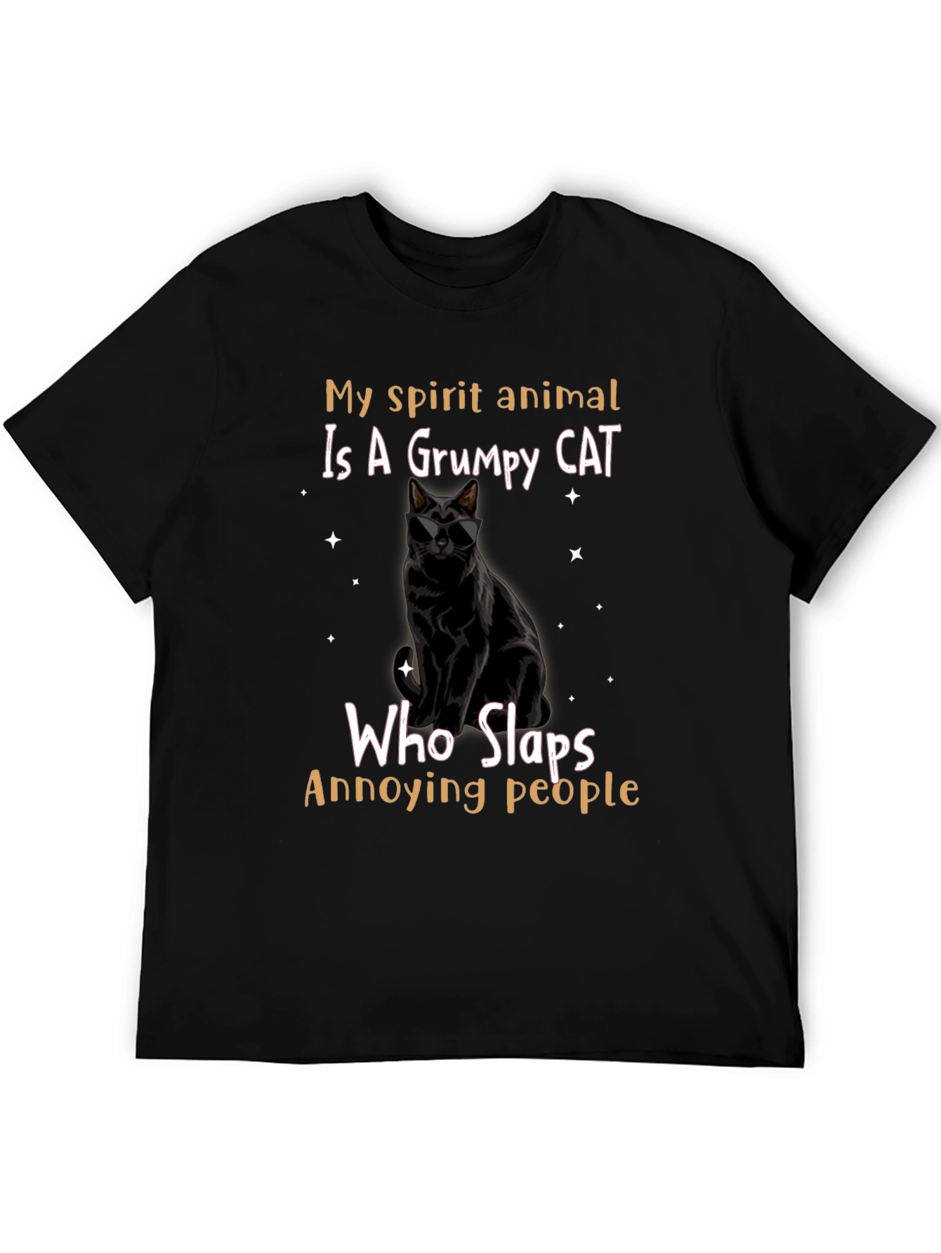 Grumpy Cat Slaps Annoying People Graphic T-Shirt