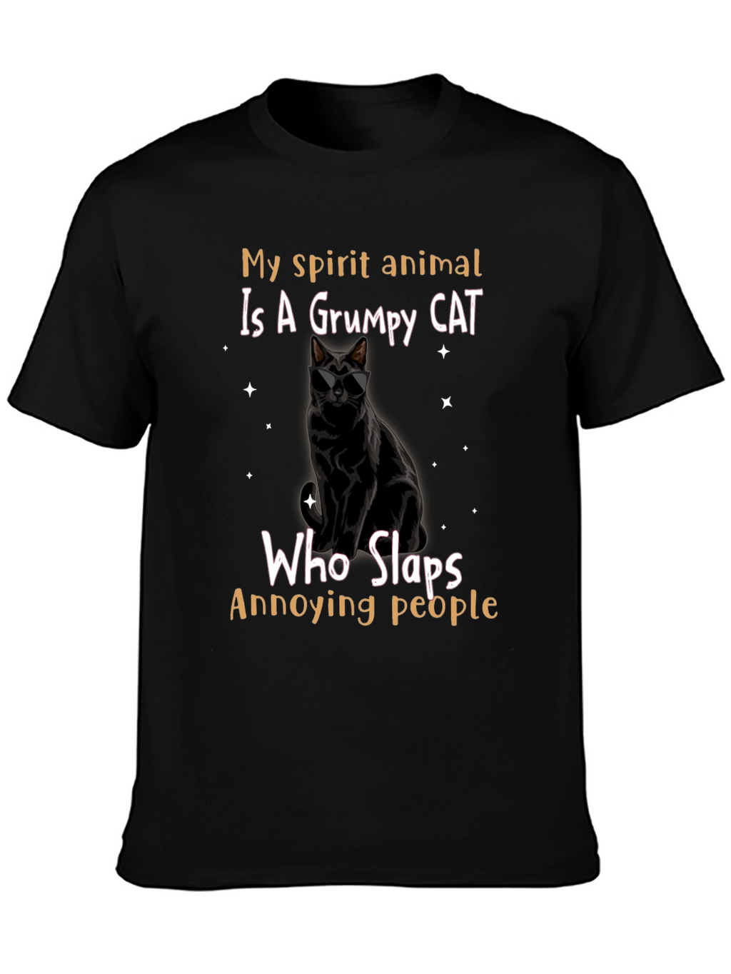 Grumpy Cat Slaps Annoying People Graphic T-Shirt