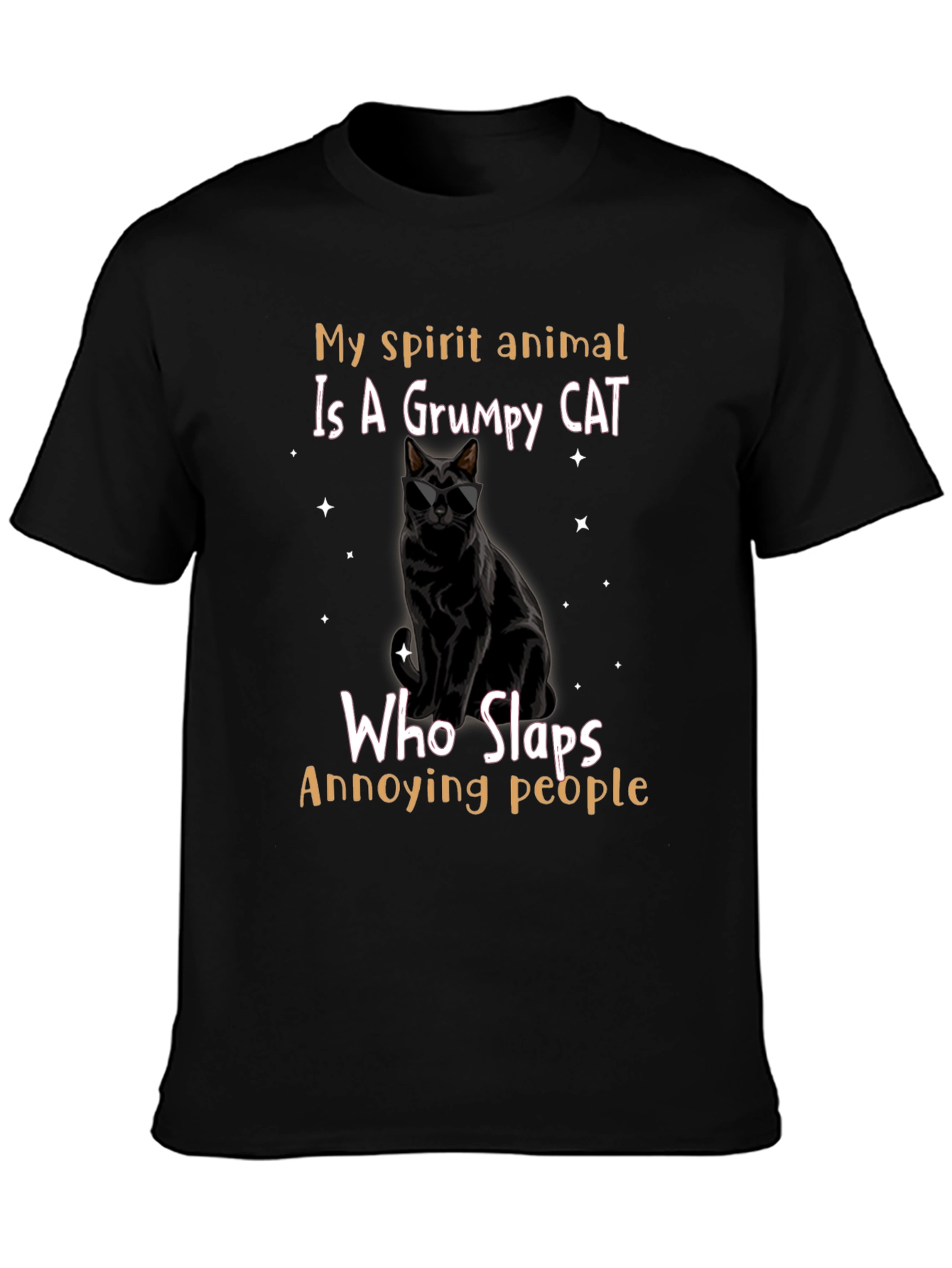 Grumpy Cat Slaps Annoying People Graphic T-Shirt