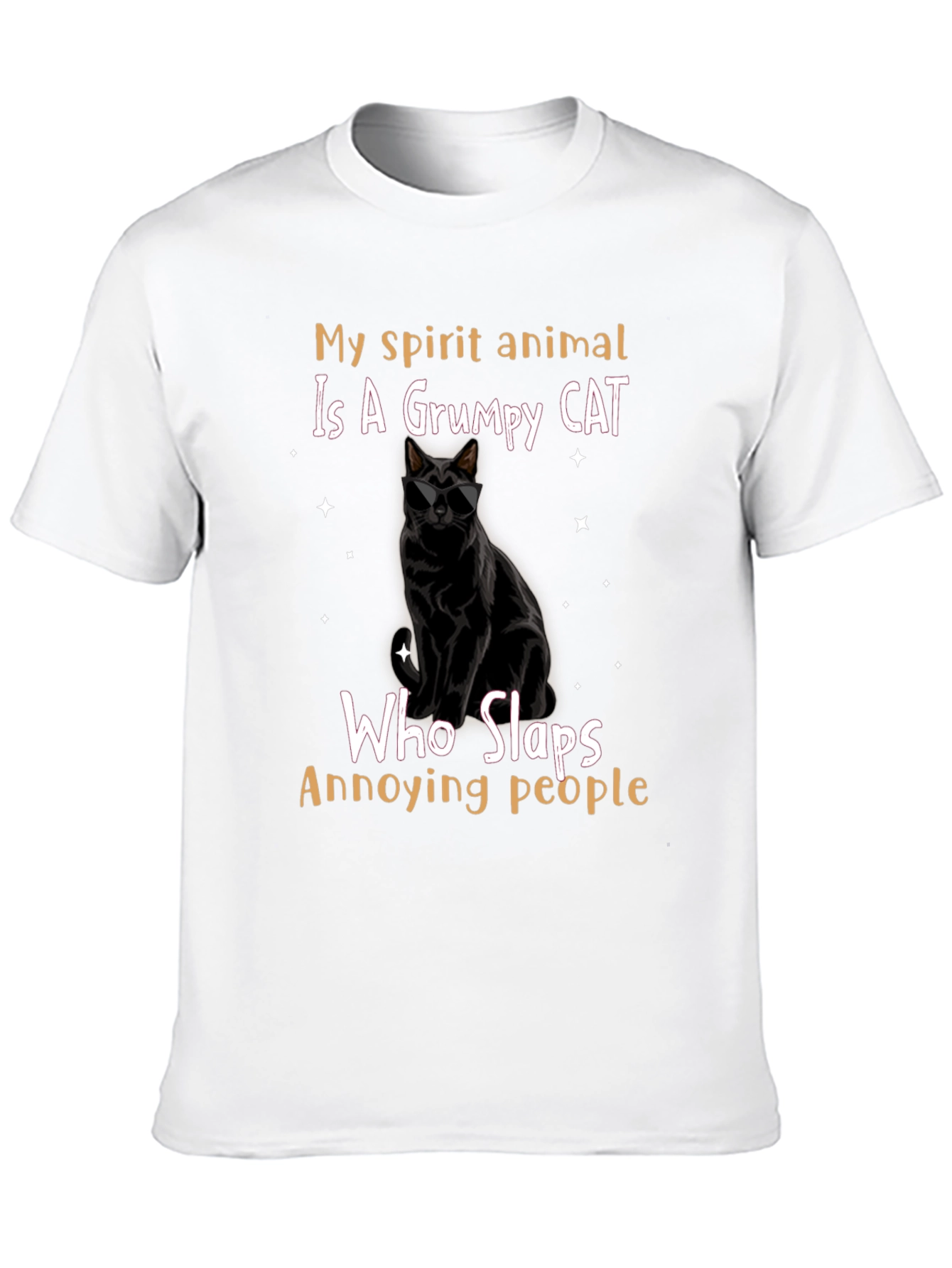Grumpy Cat Slaps Annoying People Graphic T-Shirt