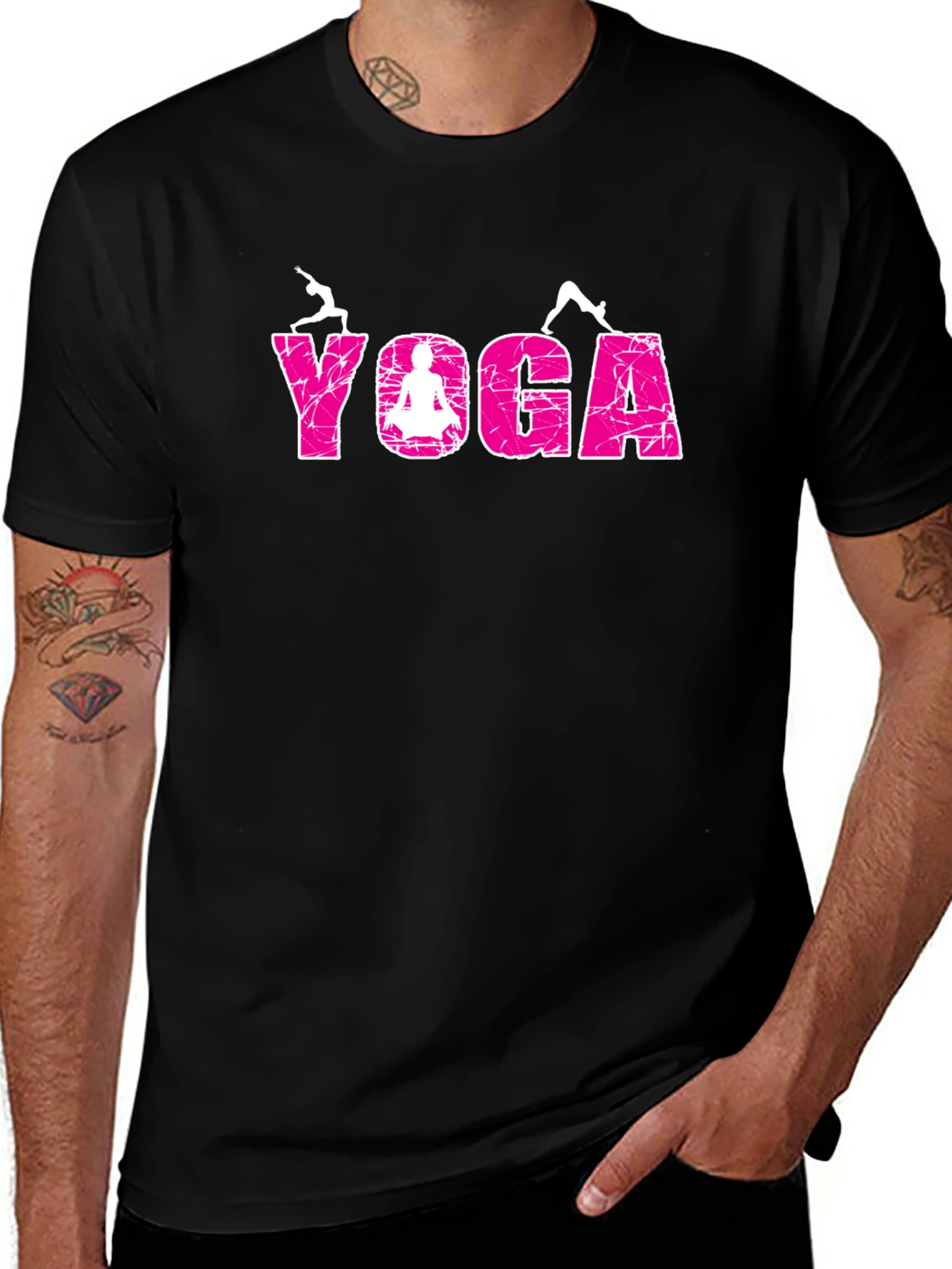 Yoga Graphic Tee - Relaxed Fit Black T-Shirt