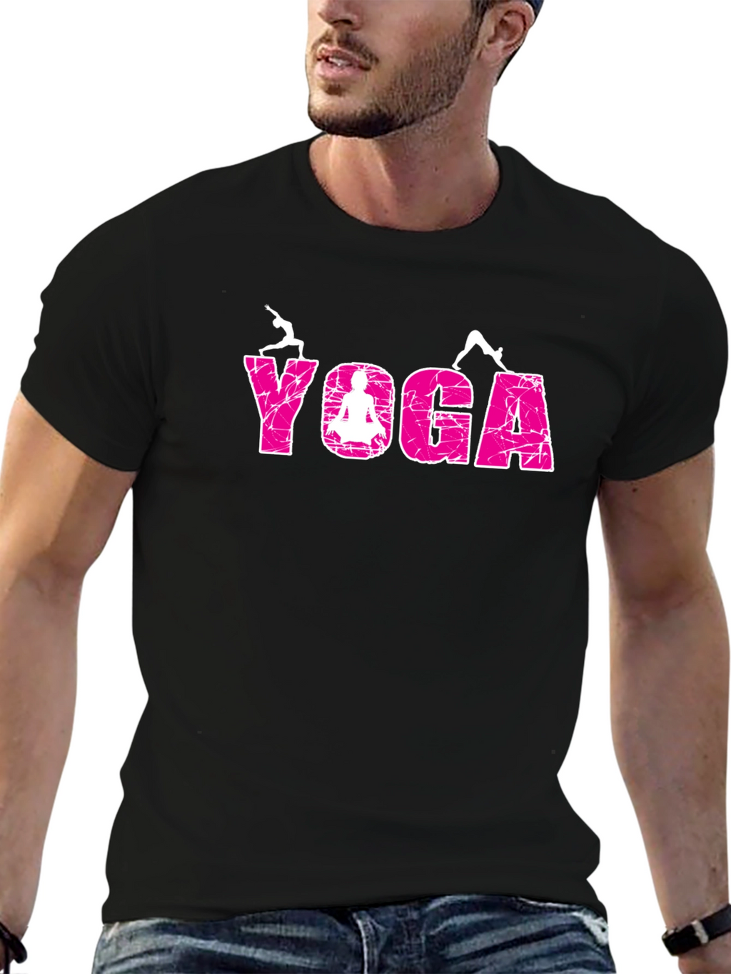Yoga Graphic Tee - Relaxed Fit Black T-Shirt