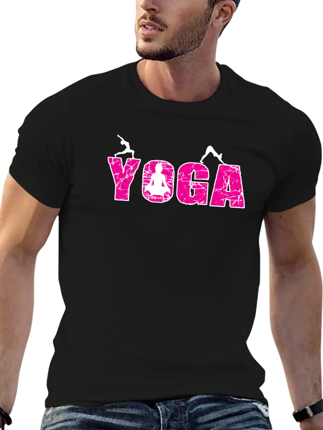 Yoga Graphic Tee - Relaxed Fit Black T-Shirt