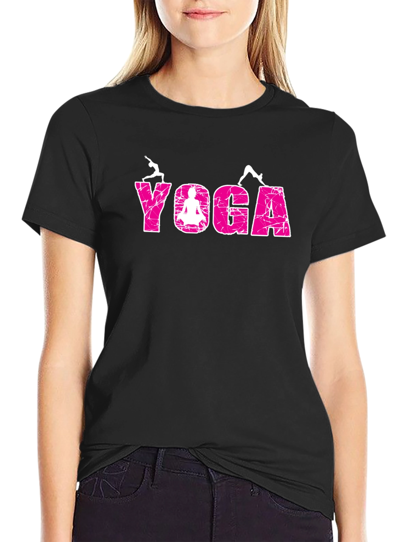 Yoga Graphic Tee - Relaxed Fit Black T-Shirt