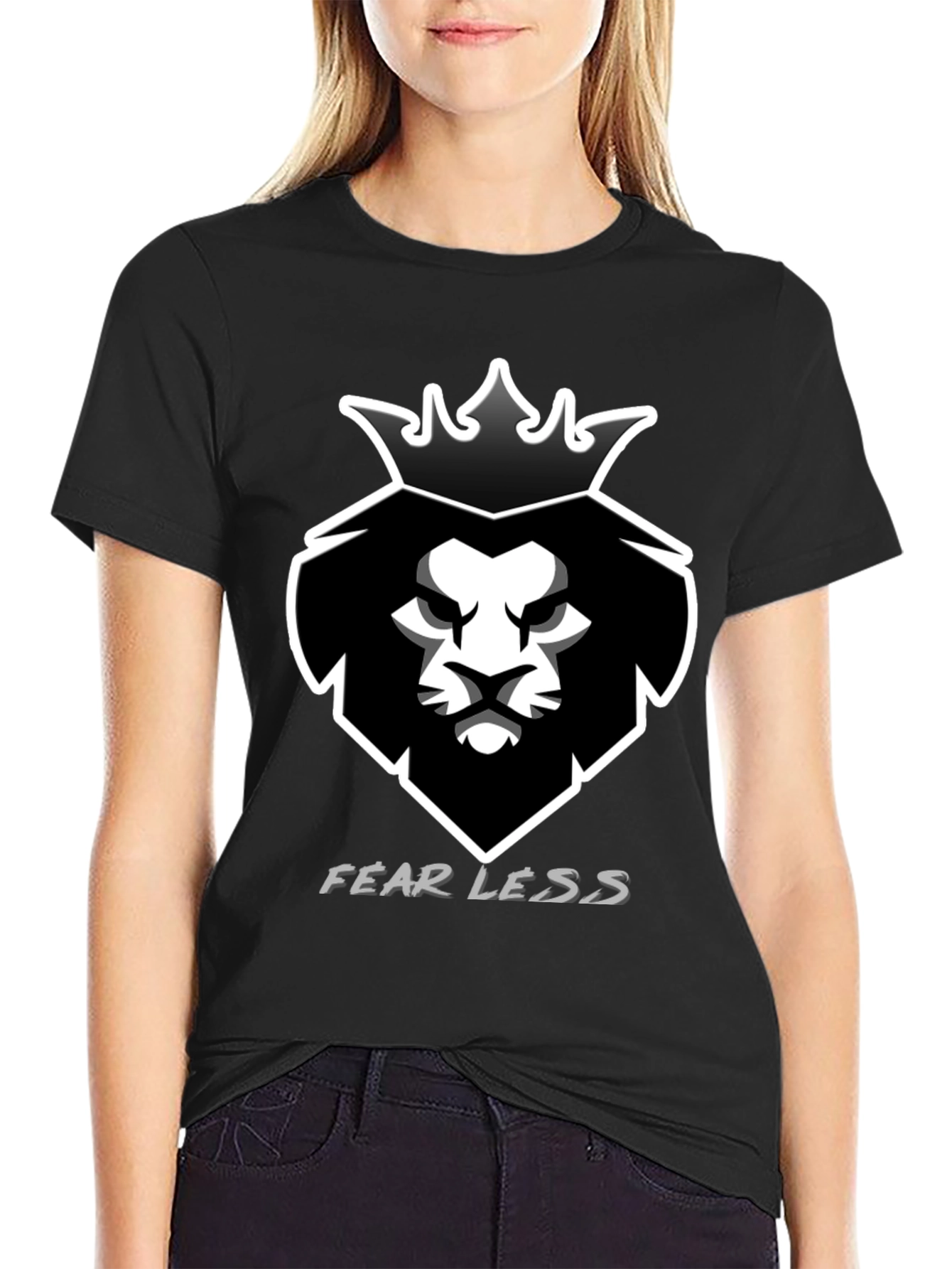 Fearless Lion King Black Graphic Tee