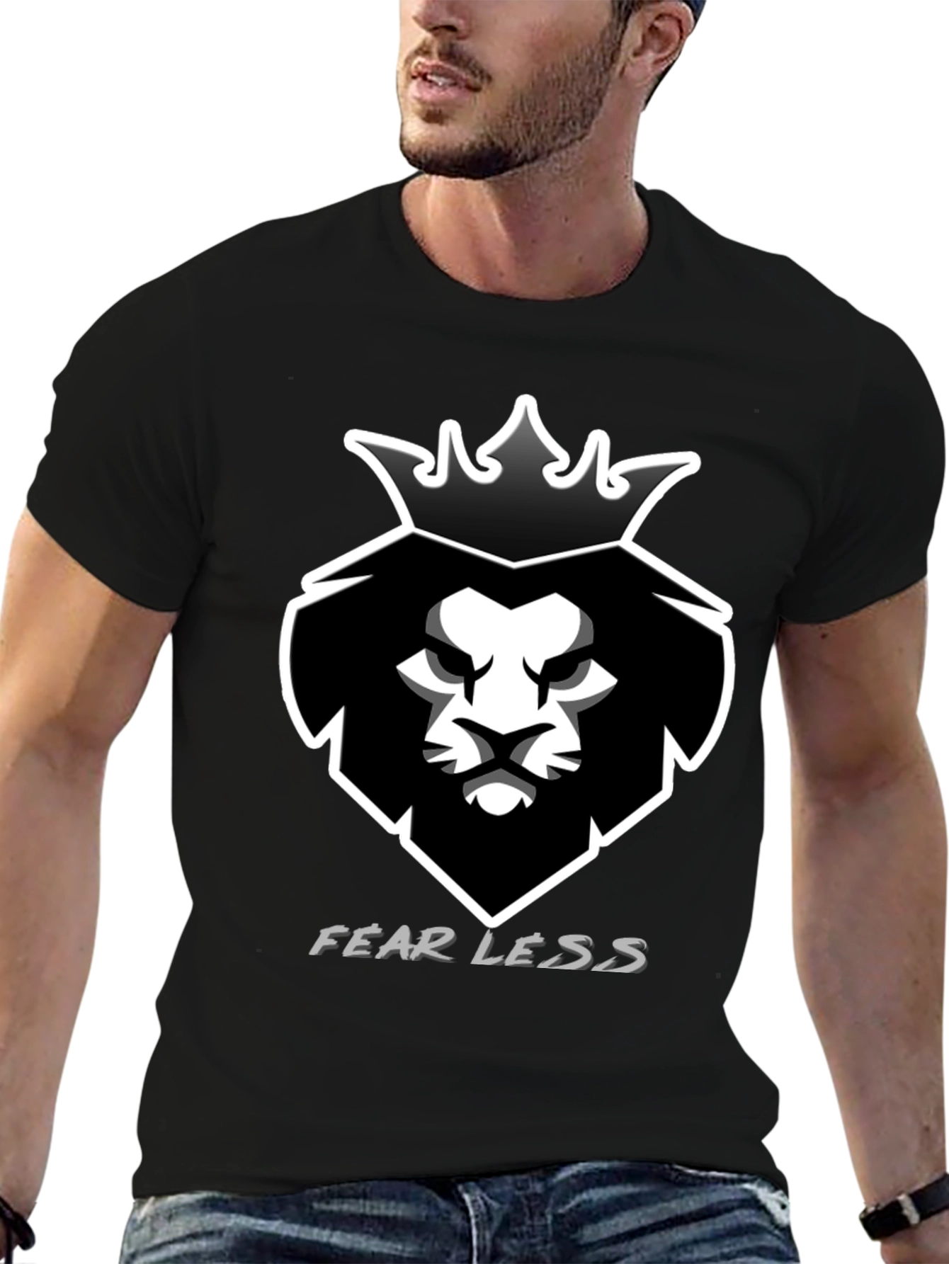 Fearless Lion King Black Graphic Tee