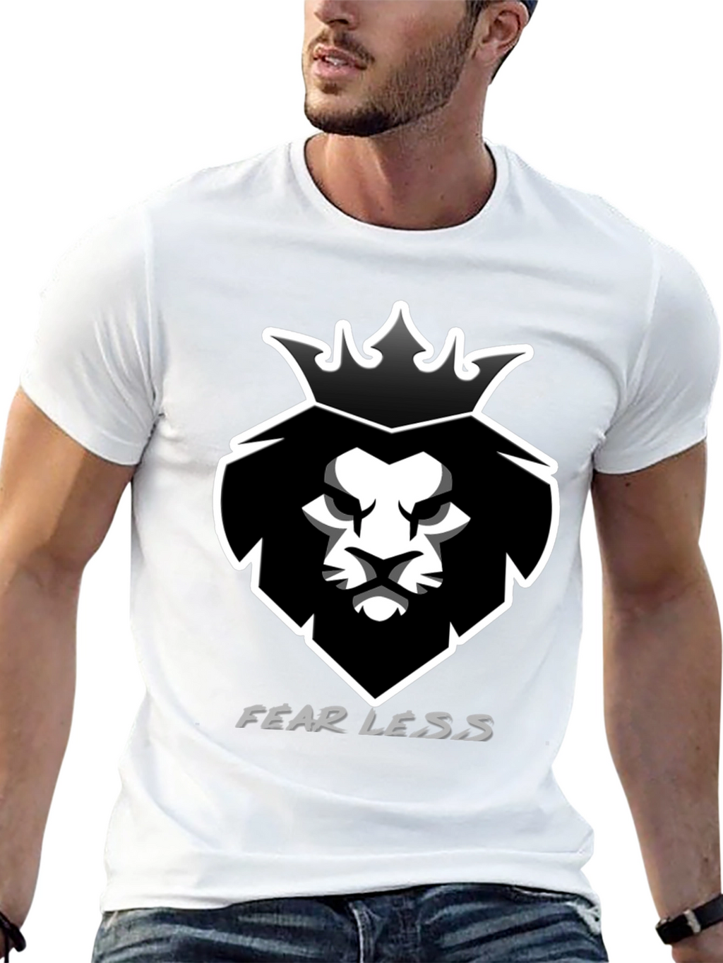 Fearless Lion King Black Graphic Tee