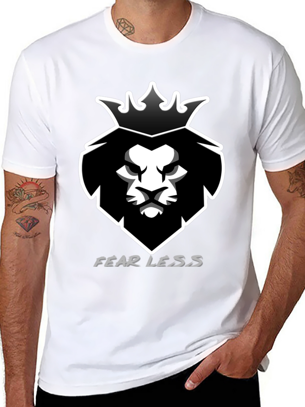 Fearless Lion King Black Graphic Tee