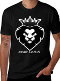 Fearless Lion King Black Graphic Tee