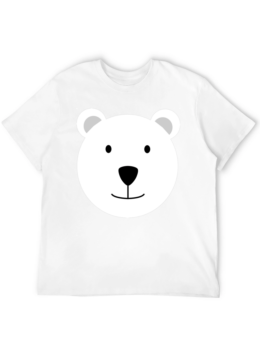 Cute Polar Bear Face Graphic Tee - Black T-Shirt