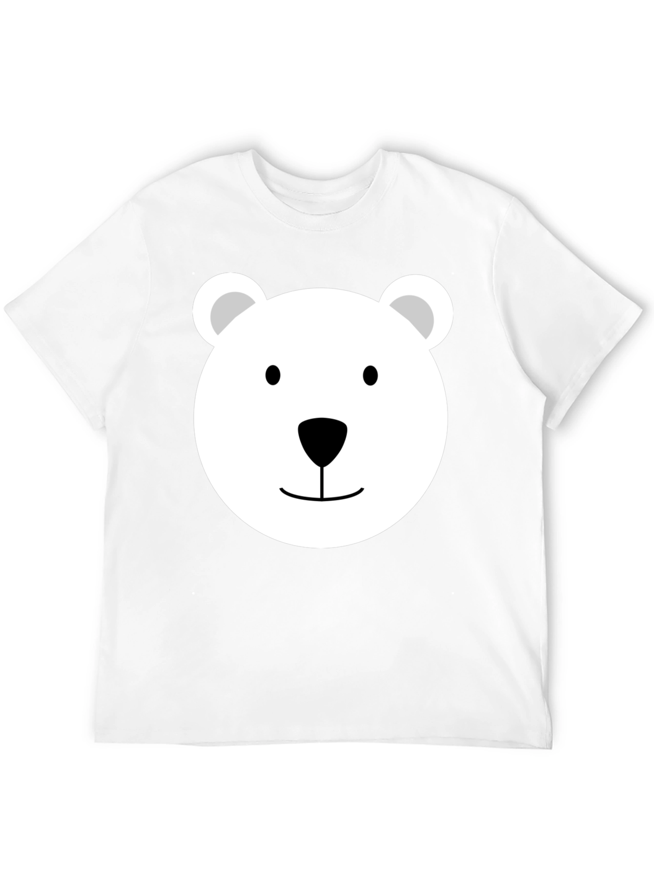 Cute Polar Bear Face Graphic Tee - Black T-Shirt