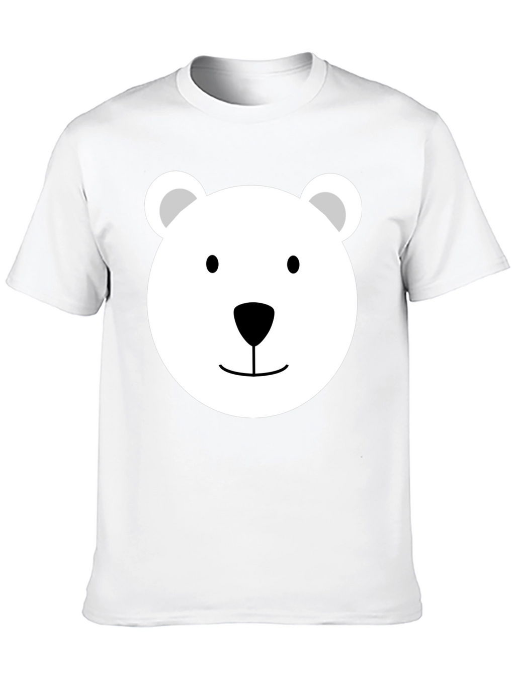 Cute Polar Bear Face Graphic Tee - Black T-Shirt