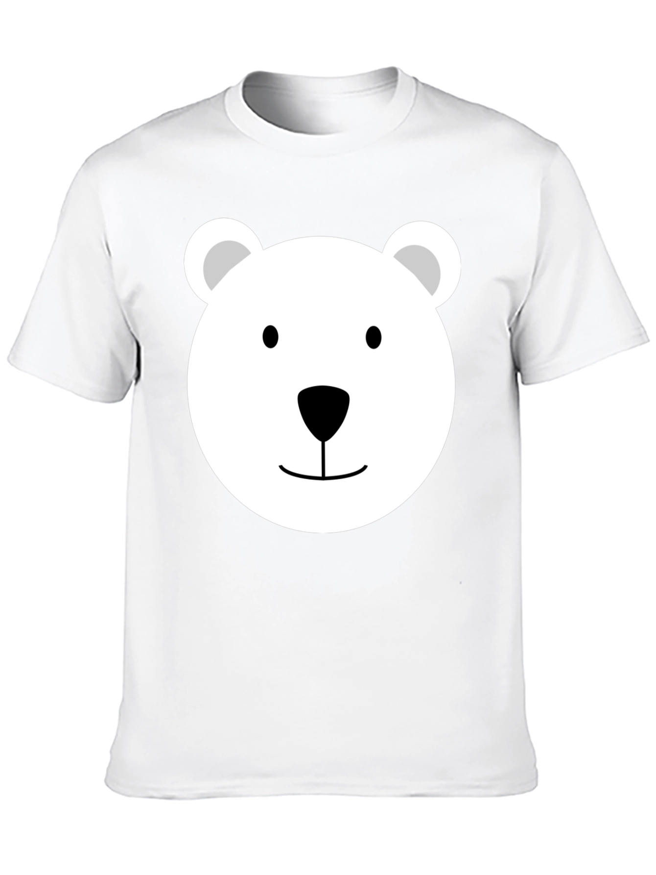 Cute Polar Bear Face Graphic Tee - Black T-Shirt
