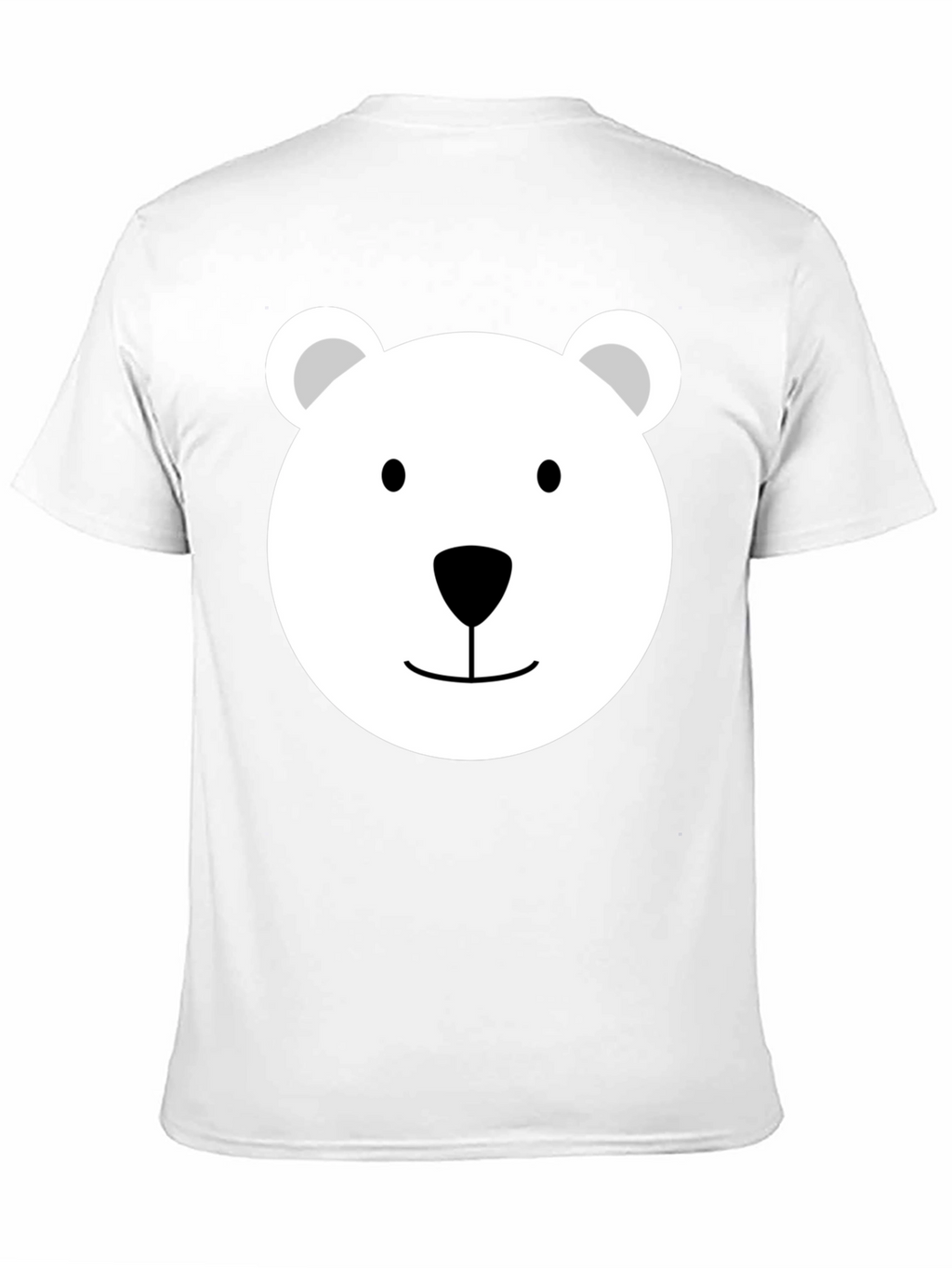 Cute Polar Bear Face Graphic Tee - Black T-Shirt