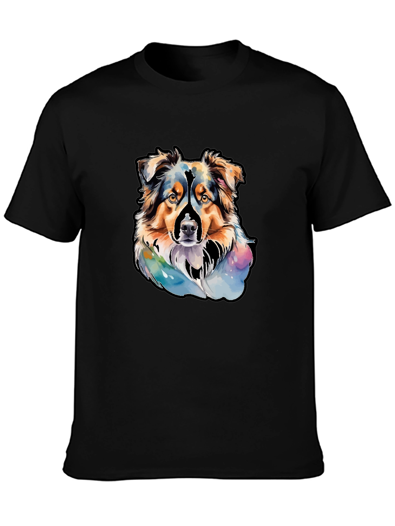 Australian Shepherd Dog Watercolor T-Shirt