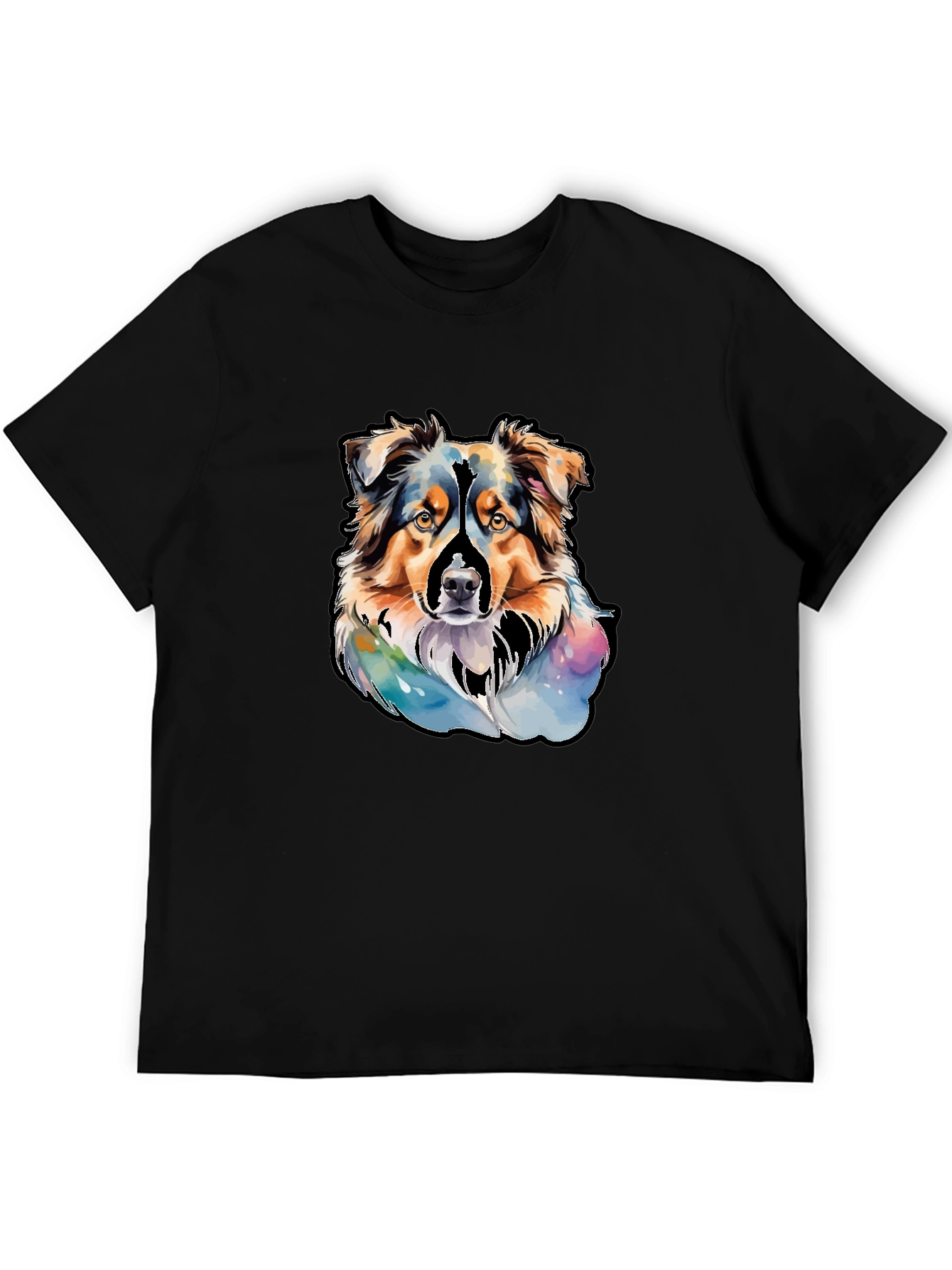 Australian Shepherd Dog Watercolor T-Shirt