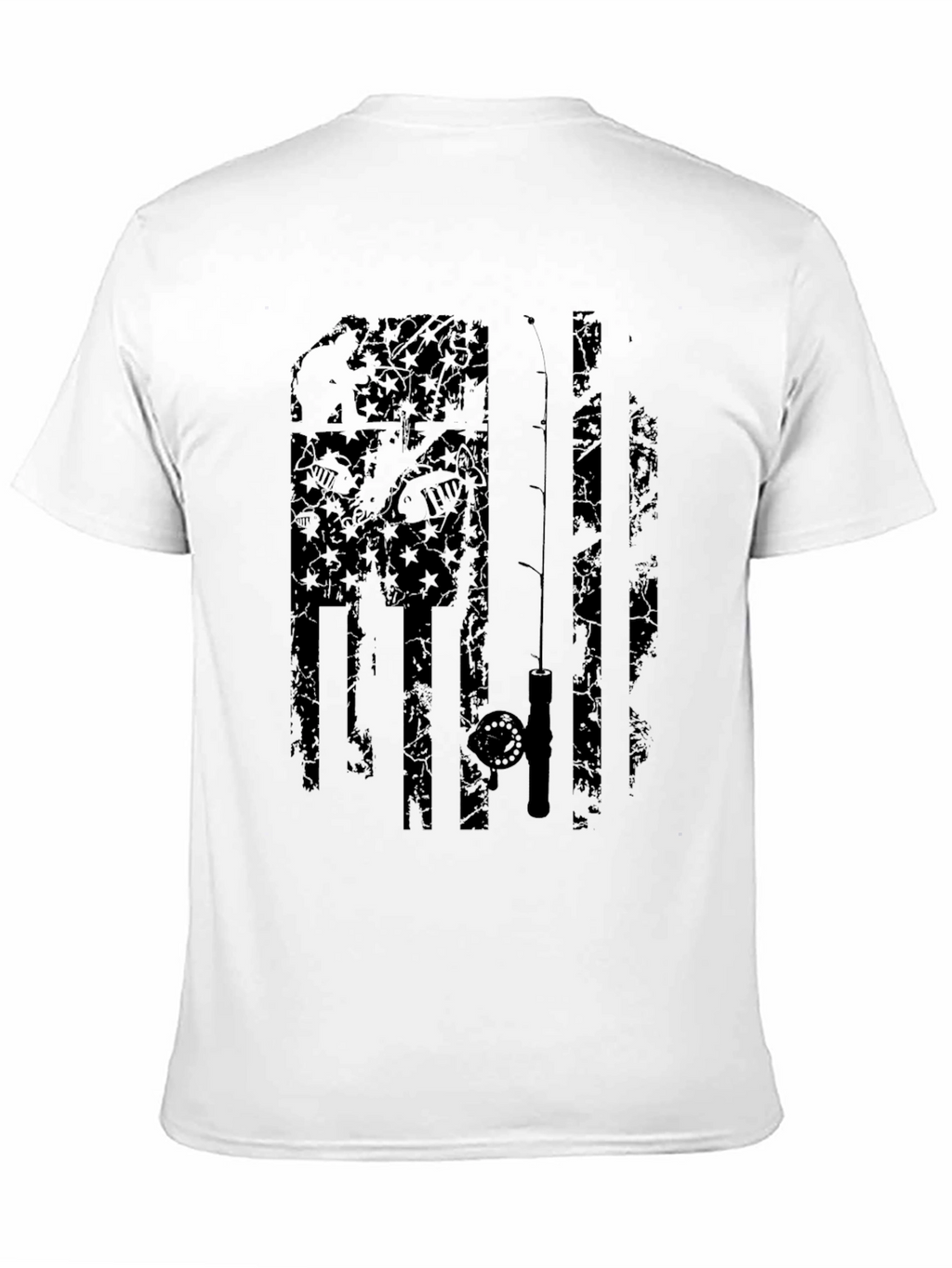 Fishing Flag Graphic Tee - Black
