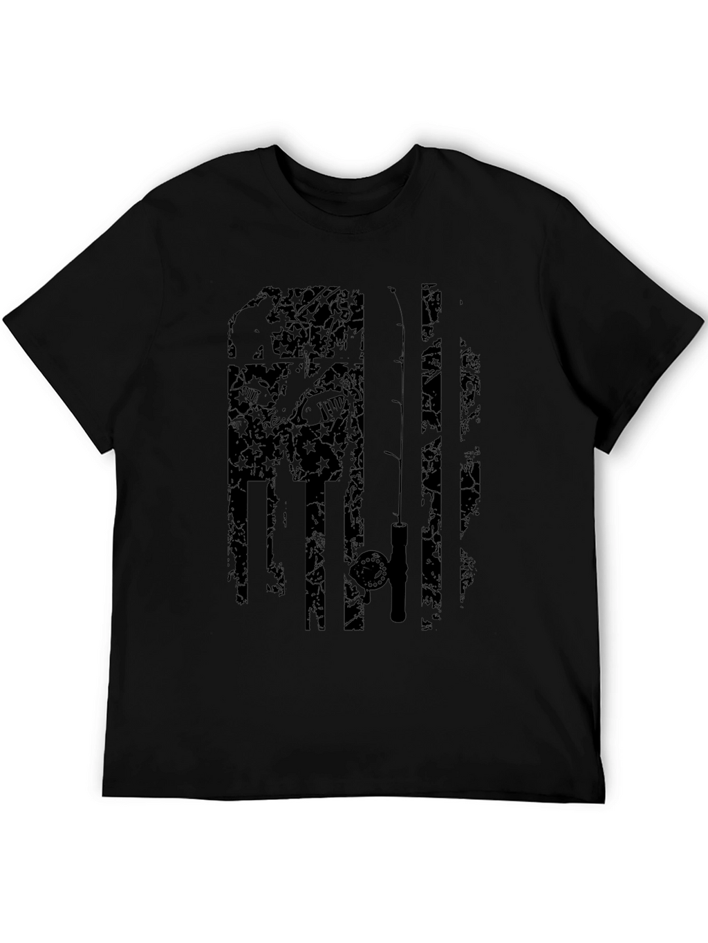Fishing Flag Graphic Tee - Black