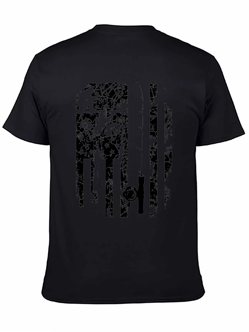 Fishing Flag Graphic Tee - Black